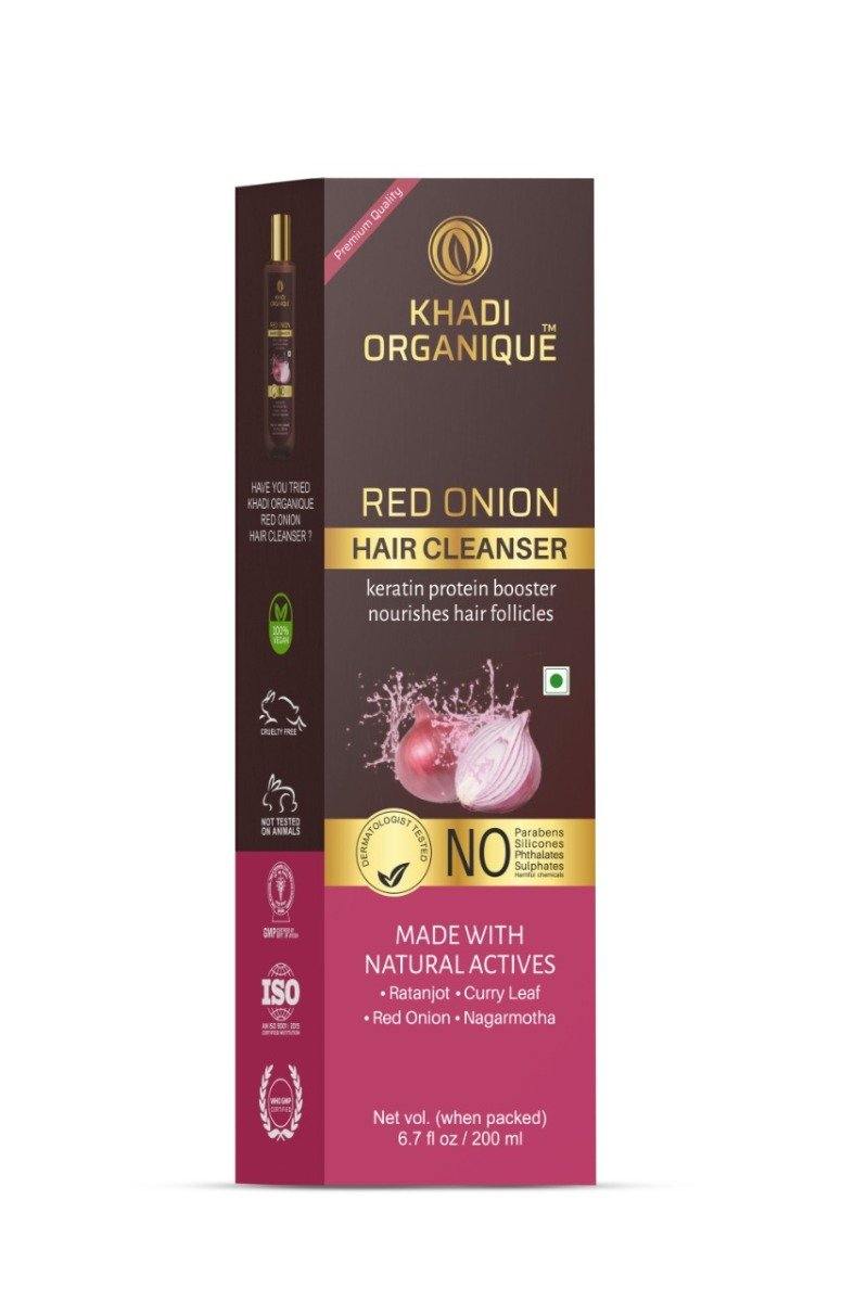 Red Onion Hair Cleanser (SULPHATE FREE & PARABEN FREE) - Khadi Organique