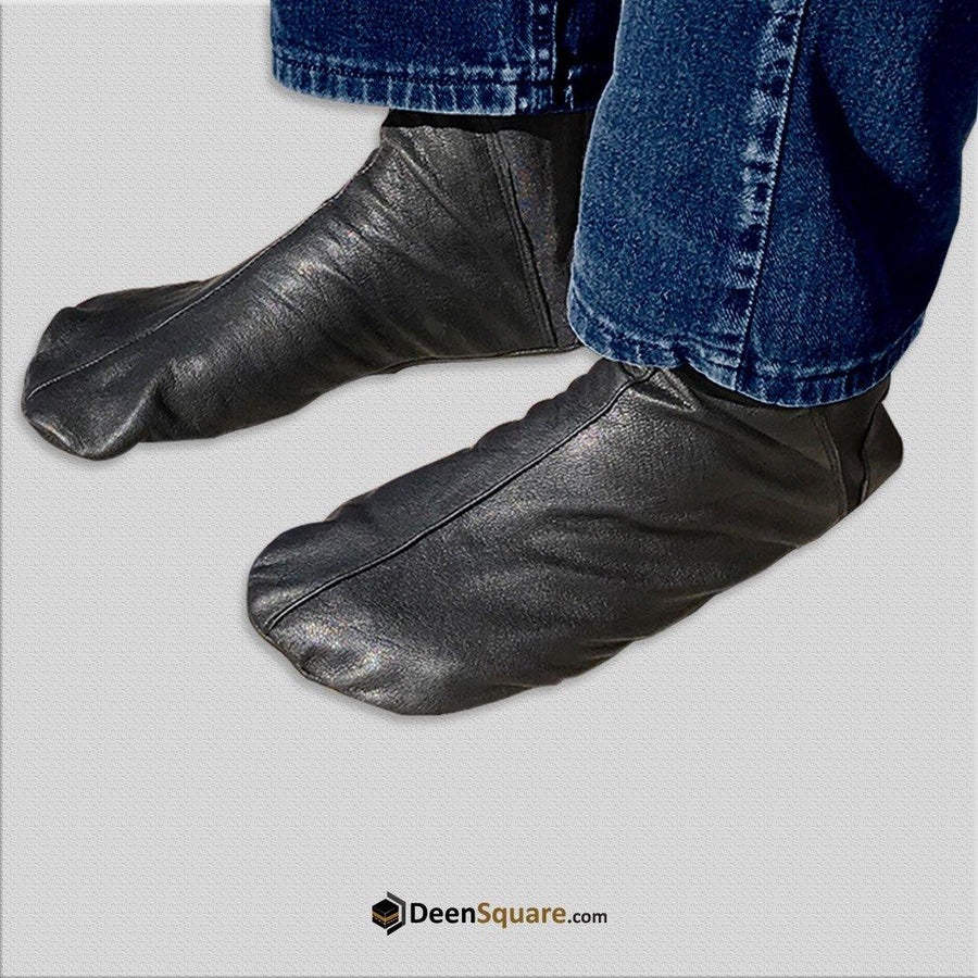 Leather Socks (Khuff) Black Color - DeenSquare.com