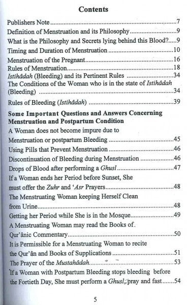 Islamic Rulings on Menstruation and Postpartum Condition