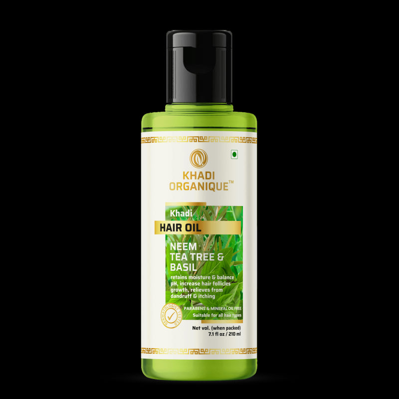 Neem Tea Tree & Basil Hair Oil - Khadi Organique