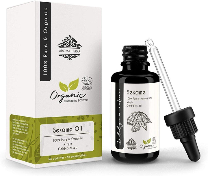 Organic Sesame Oil (Cold Pressed) 100ml - Aroma Tierra - DeenSquare.com