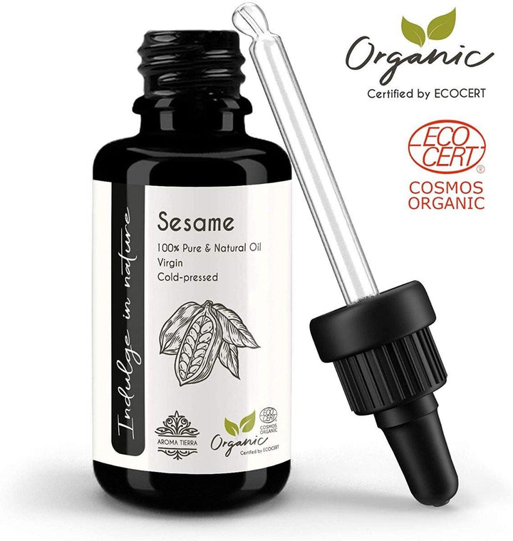 Organic Sesame Oil (Cold Pressed) 100ml - Aroma Tierra - DeenSquare.com
