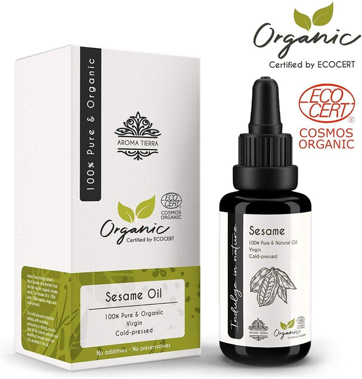 Organic Sesame Oil (Cold Pressed) 100ml - Aroma Tierra - DeenSquare.com