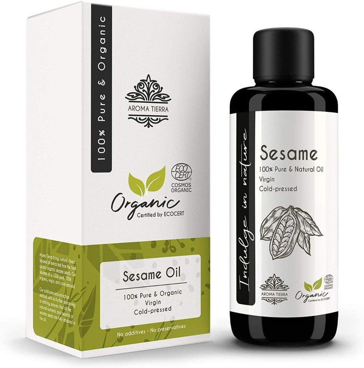 Organic Sesame Oil (Cold Pressed) 100ml - Aroma Tierra - DeenSquare.com