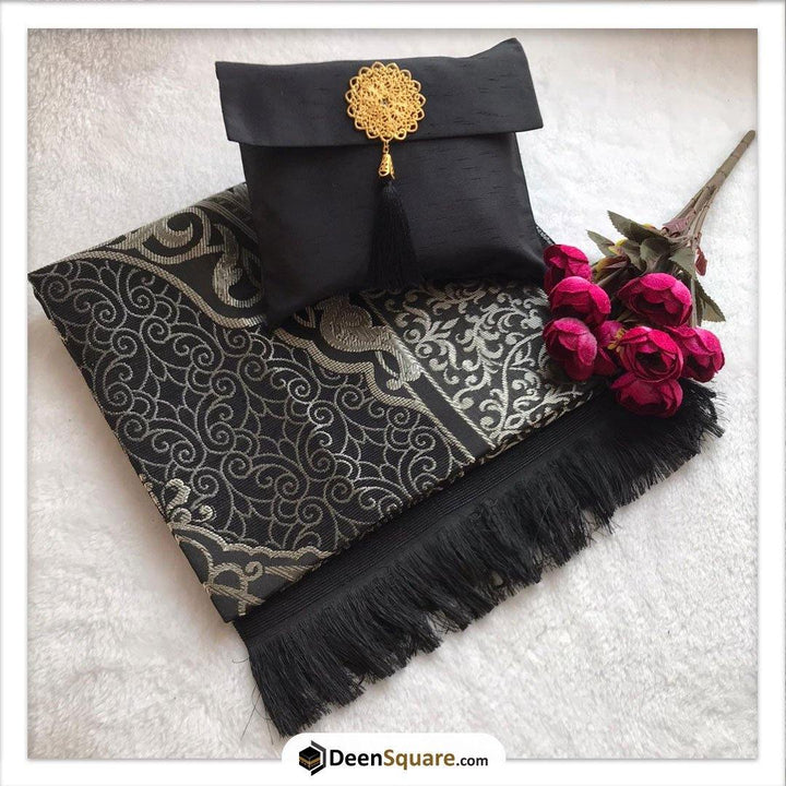 Prayer Rug with Pouch - Black - DeenSquare.com