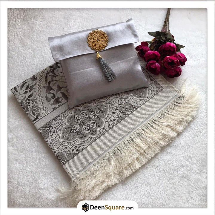 Prayer Rug with Pouch - Grey - DeenSquare.com