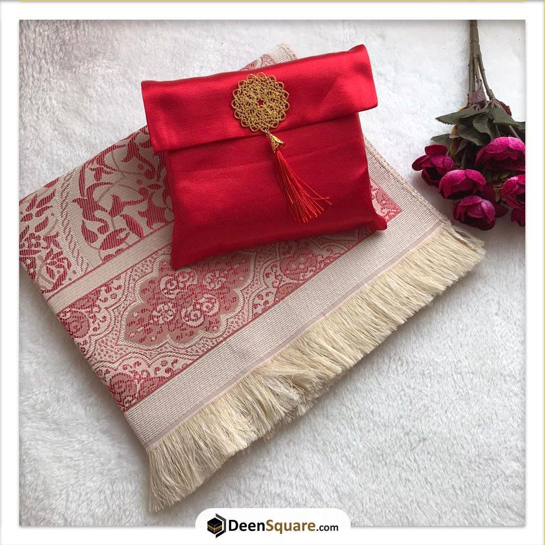 Prayer Rug with Pouch - Red - DeenSquare.com
