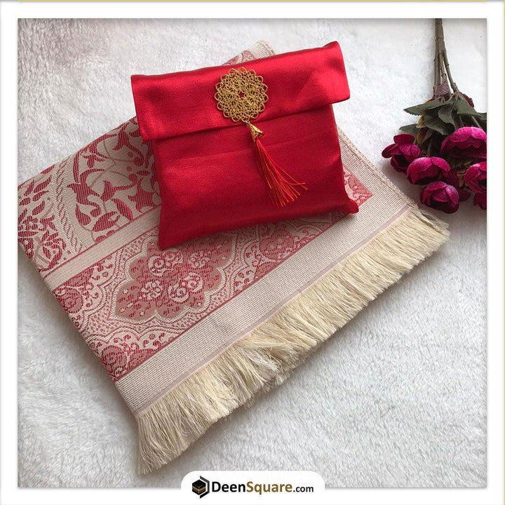 Prayer Rug with Pouch - Red - DeenSquare.com