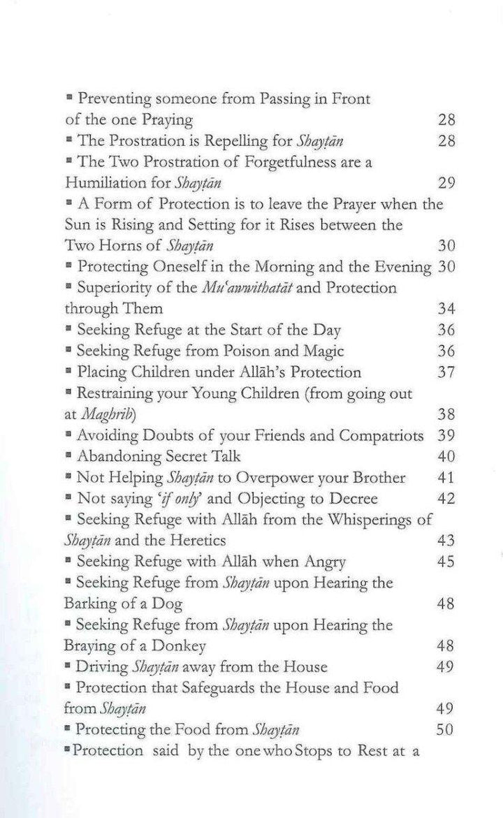 Preventative measures against Shaytan