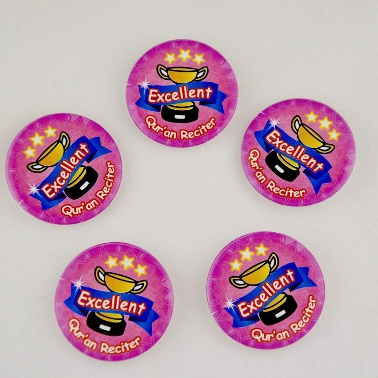 Excellent Quran Reciter badge 5 pack (pink)