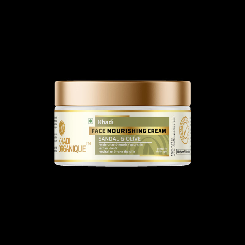 Sandal & Olive face Nourishing Cream (with sheabutter) - Khadi Organique
