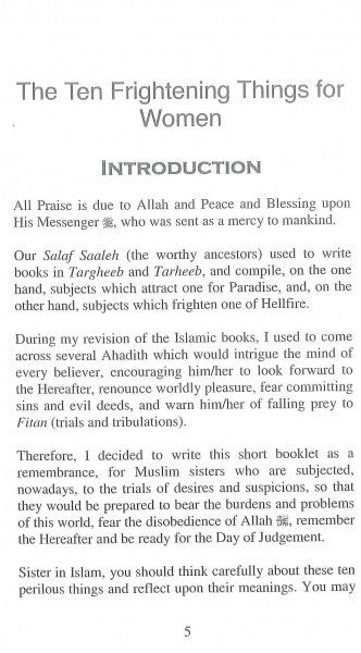 Ten Frightening Things For Women