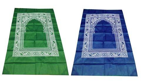 Islamic Travel Prayer Mat with Pocket Sized Carry Bag with Compass