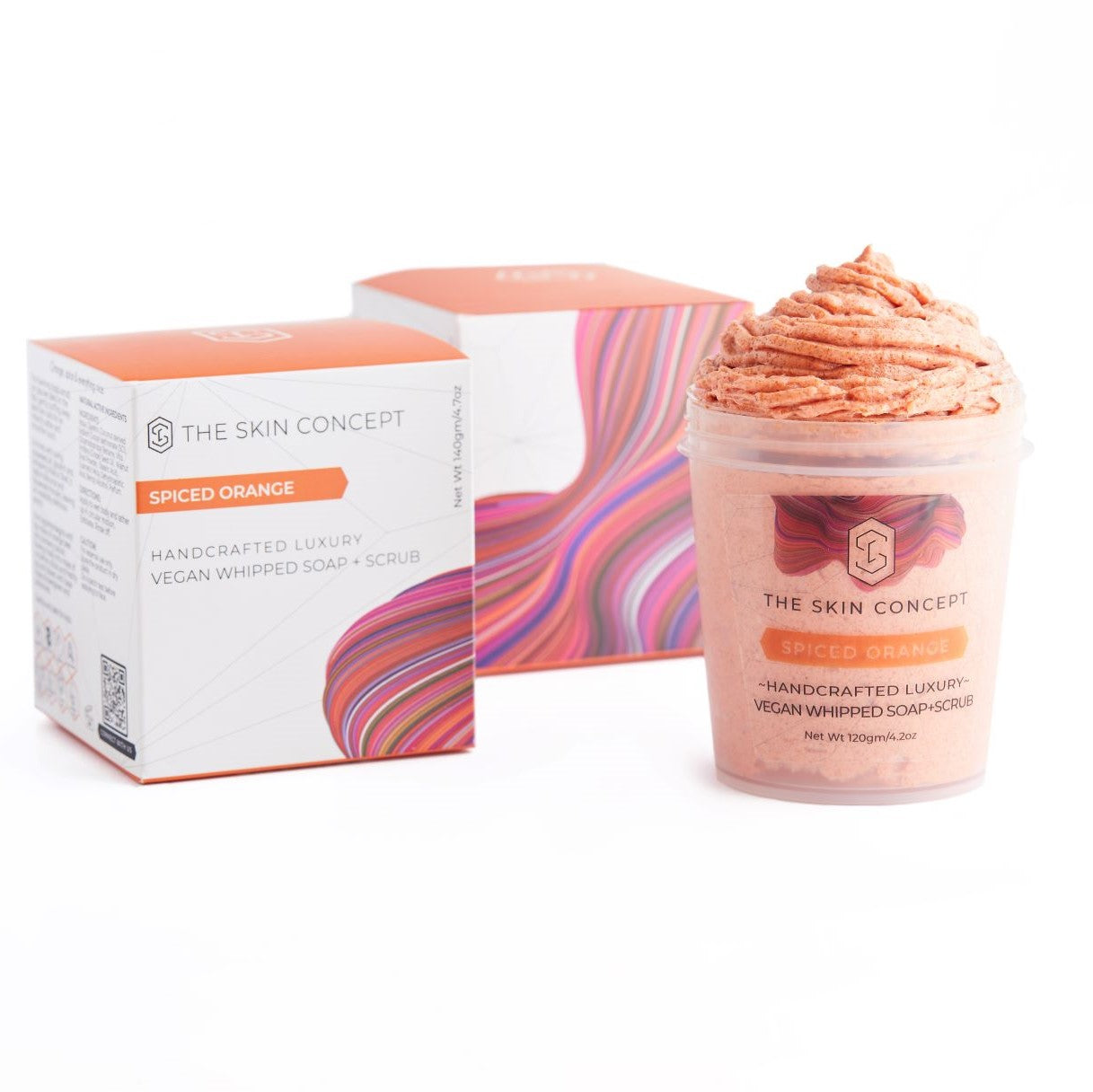 Handmade Vegan Whipped Soap + Scrub - Spiced Orange- The Skin Concept