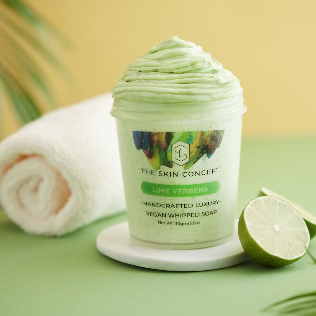 Handmade Vegan Whipped Soap - Lime Verbena- The Skin Concept