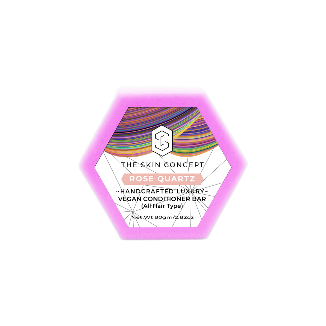 HANDMADE VEGAN SOLID CONDITIONER BAR - ROSE QUARTZ- The Skin Concept