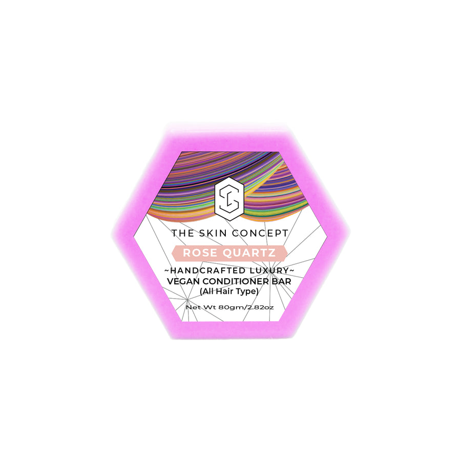 HANDMADE VEGAN SOLID CONDITIONER BAR - ROSE QUARTZ- The Skin Concept