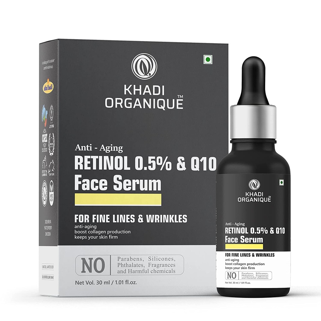 ANTI-AGING FACE SERUM With Retinol 0.5% + Q10 - Khadi Organique