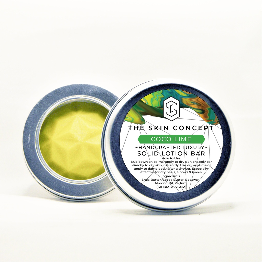 Handmade Vegan Solid Lotion Bar - CocoLime- The Skin Concept
