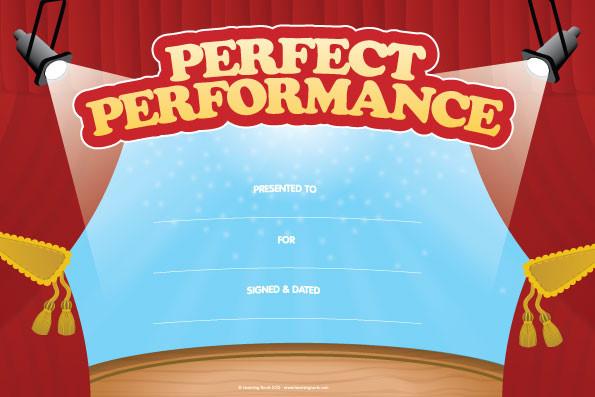 Perfect Performance Certificate (25 Pack - A4) - Learning Roots