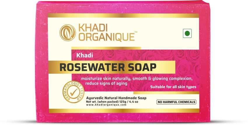 Khadi Organique Rose Water Handmade Soap