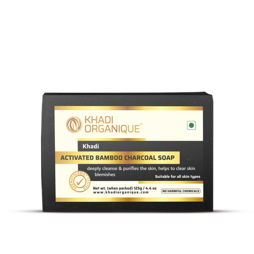Activated Bamboo Charcoal Soap  - Khadi Organique