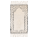 Khamsa Classic | Muslim Prayer Rug Prayer Mat Children Size 55 cm x 100 cm Arabic Style Janamaz in 100% Soft Organic Cotton Fabric Handcrafted Arabic Design | Ramadi - Grey