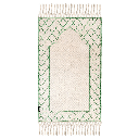 Khamsa Classic | Muslim Prayer Rug Prayer Mat Adult Size 65 cm x 110 cm Arabic Style Janamaz in 100% Soft Organic Cotton Fabric Handcrafted Arabic Design | Akhdar - Green