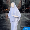 Two piece Premium Prayer Dress for Hajj and Umrah - White Color (فستان صلاة فاخر من قطعتين للحج والعمرة)
