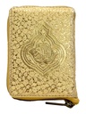 Pocket Size Zipper Quran Indo Pak Script Ref. 119 (13 Lines) Golden Purse | 14 x 10 cm