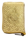 Pocket Size Zipper Quran Indo Pak Script Ref. 19 (13 Lines) Golden Purse | 10 x 13 cm
