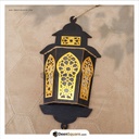 Ramadan Wooden Wall Hanging Lantern Decoration LED Lamp Black