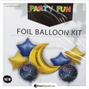 7 pc Moon Star Ramadan Mubarak Foil Balloons Kit for Ramadan Decorations