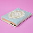 Embroidered Silk Quran Cover for Quran size 14 x 20 cm - غطاء حريري مطرز للمصحف