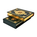 Quran with Case 12 x 17 cm - Cream Pages مصحف 12×17 فني 3لون نافر شاموا مذهب-علبة