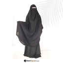 3 Piece Jilbab (Plain Sleeves) - Khimar with Skirt and Niqab